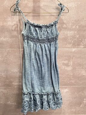 GAP Girls Light Denim Blue Smocked Sundress